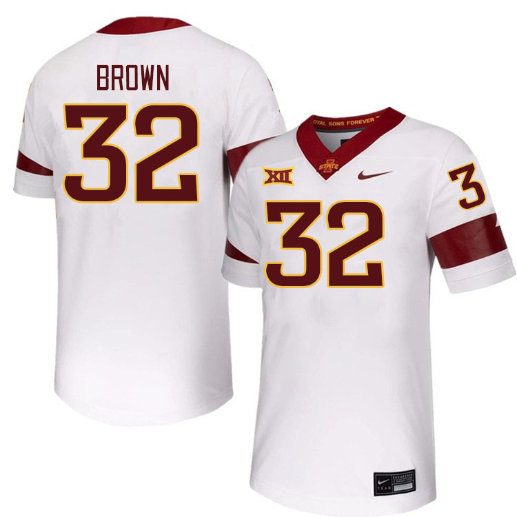 Men #32 Carson Brown Iowa State Cyclones College Football Jerseys Stitched-White